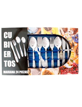 Set cubiertos Vencort de acero inoxidable 24 piezas