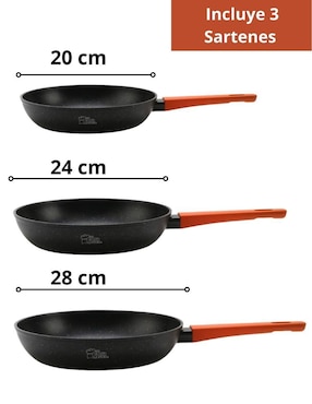Set de sartenes Cooks Master Greblon de aluminio 3 piezas