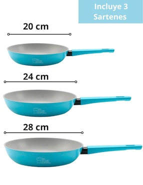 Set de sartenes Cooks Master Mármol de aluminio 3 piezas