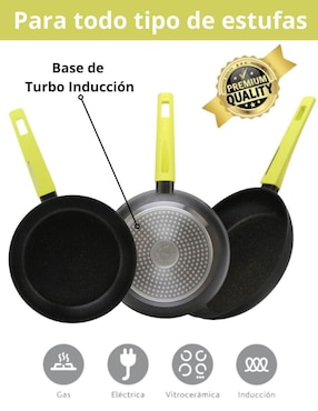 Set de sartenes Cooks Master Greblon de aluminio 3 piezas