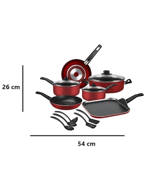 Batería de cocina Ekco de aluminio antiadherente sin PFOA 14 piezas