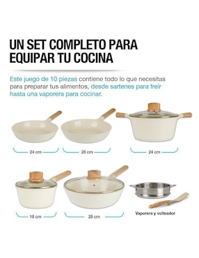 Batería de cocina Casa Litus Cairo de cerámica antiadherente cerámica 10 piezas