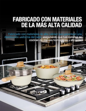 Batería de cocina Casa Litus Cairo de cerámica antiadherente cerámica 10 piezas