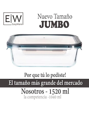 Set contenedores Easyware Jumbo de vidrio 10 piezas
