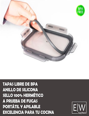 Set contenedores Easyware Jumbo de vidrio 10 piezas