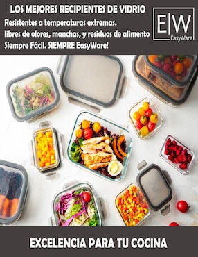Set contenedores Easyware Jumbo de vidrio 18 piezas