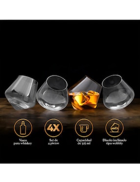 Set vasos Wünd de cristal con 4 piezas
