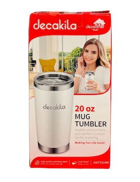 Termo Decakila de acero inoxidable Pastel con tapa doble rosca 591 ml