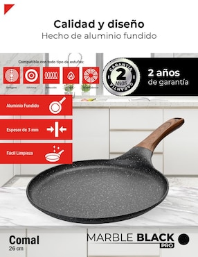 Comal Bogner Marble Black Pro aluminio