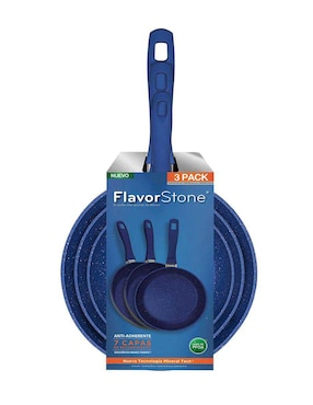 Set de sartenes Flavor Stone de acero inoxidable 3 piezas