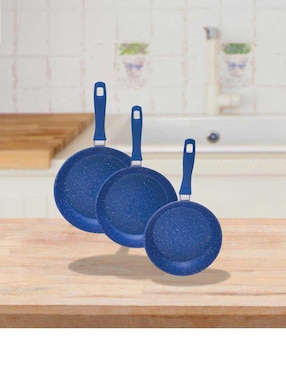 Set de sartenes Flavor Stone de acero inoxidable 3 piezas
