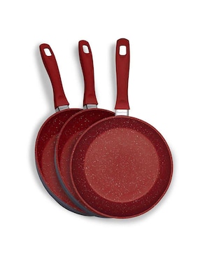 Set de sartenes Flavor Stone de acero inoxidable 3 piezas