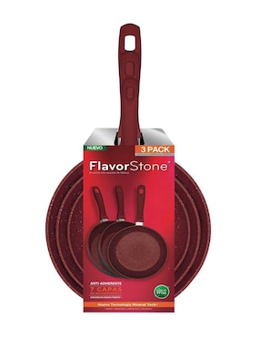 Set de sartenes Flavor Stone de acero inoxidable 3 piezas