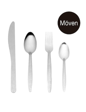 Set cubiertos Moven Laurel de acero inoxidable 12 piezas