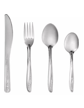Set cubiertos Moven Jazmín de acero inoxidable 24 piezas