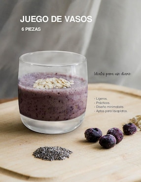 Set vasos Idea Nuova de vidrio con 6 piezas