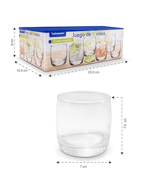 Set vasos Idea Nuova de vidrio con 6 piezas