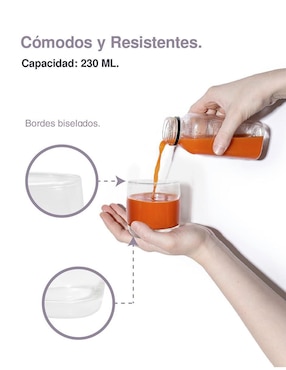 Set vasos Idea Nuova de vidrio con 6 piezas