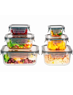 Set contenedores Easyware Jumbo de vidrio 6 piezas