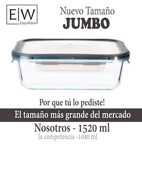 Set contenedores Easyware Jumbo de vidrio 6 piezas