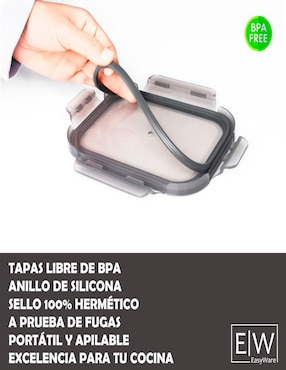 Set contenedores Easyware Jumbo de vidrio 6 piezas