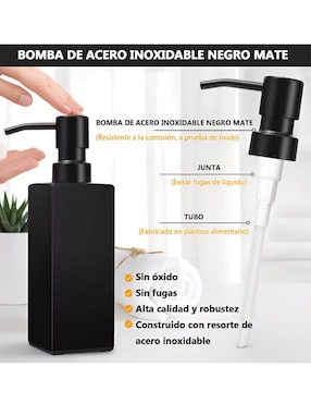 Set dosificador jabón convencional Wünd de vidrio