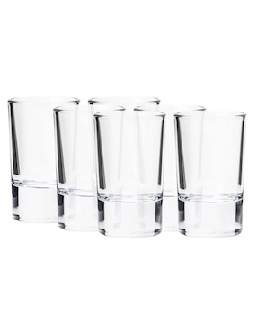 Set de tequileros Borgonovo Indro de vidrio con 6 piezas
