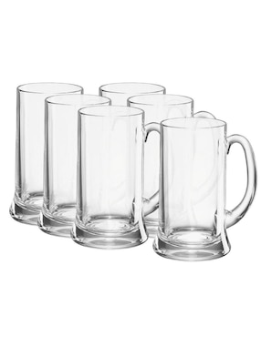 Set De Vasos Para Cerveza Borgonovo Icon De Vidrio Con 6 Piezas