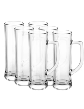 Set De Vasos Para Cerveza Borgonovo Danubio De Vidrio Con 6 Piezas