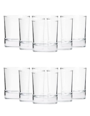 Set De Vasos Old Fashion Borgonovo Stelvio De Vidrio Con 12 Piezas