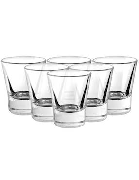 Set De Vasos Tequilero Borgonovo Serie V De Vidrio Con 6 Piezas