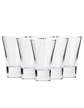 Set de tequileros Borgonovo Serie V de vidrio con 6 piezas