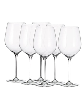 Set de copas para vino Bohemia Uria de vidrio