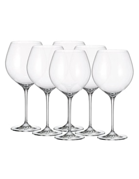 Set de copas para vino Bohemia Uria de vidrio