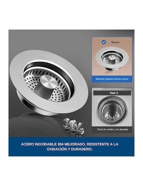 Coladera para tarja MS Home de acero inoxidable HT-TARJA-ACERO