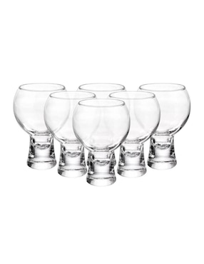 Set De Copas Para Coñac Borgonovo Agrippa De Vidrio 6 Piezas