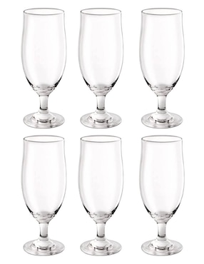 Set De Copas Para Cerveza Borgonovo Volterra De Vidrio 6 Piezas