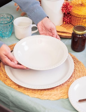 Vajilla cerrada Santa Anita mauve de porcelana para 6 personas