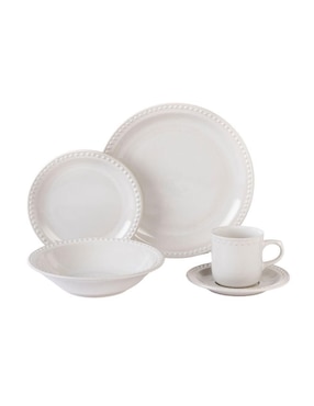 Vajilla cerrada Santa Anita mauve de porcelana para 6 personas