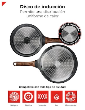 Set de sartenes Bogner Marble Black Pro de aluminio fundido 2 piezas