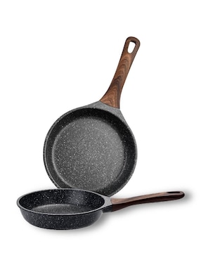 Set de sartenes Bogner Marble Black Pro de aluminio fundido 2 piezas