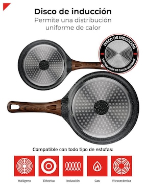 Set de sartenes Bogner Marble Black Pro de aluminio fundido 2 piezas