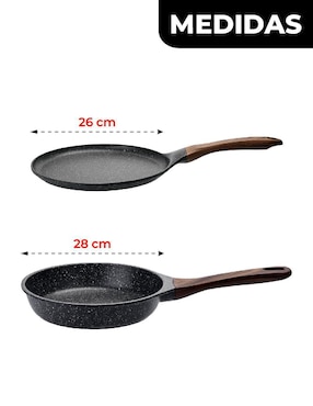 Set de sartenes Bogner Marble Black Pro de titanio 2 piezas