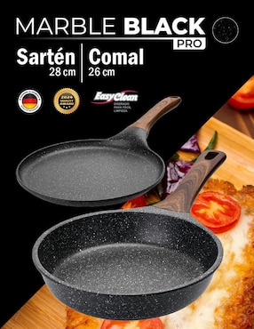 Set de sartenes Bogner Marble Black Pro de titanio 2 piezas
