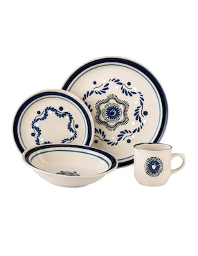 Vajilla cerrada Santa Anita talavera atlixco de porcelana para 4 personas