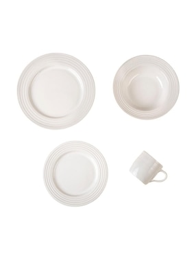 Vajilla cerrada Santa Anita circles de porcelana para 4 personas