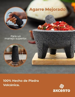 Mortero Axcento Piedra Volcánica