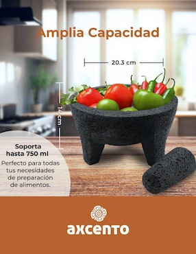 Mortero Axcento Piedra Volcánica