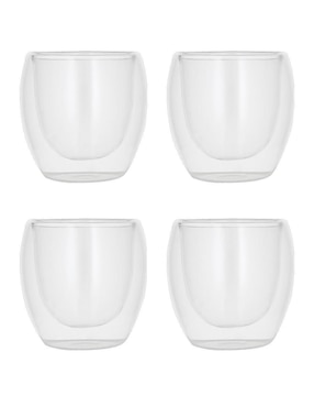 Vaso Doble Pared Storyland De Vidrio Con 4 Piezas