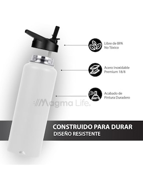 Termo Magma Life de acero inoxidable con tapa rosca 1.2 L